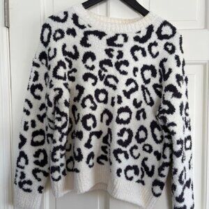 Altar'd State Sweater XSmall Fuzzy Animal Print